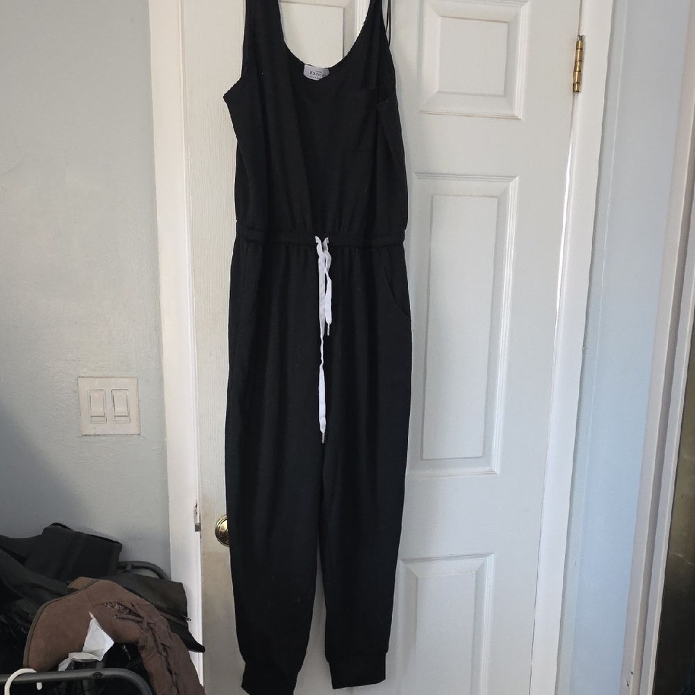 Kaileigh Black Jumpsuit with White Accent